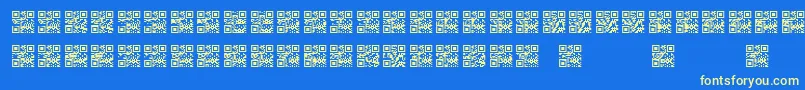 Scanme   QR   BC-Schriftart – Gelbe Schriften auf blauem Hintergrund