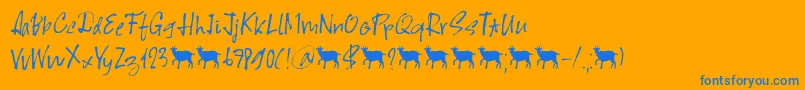 Scapegoat DEMO Font – Blue Fonts on Orange Background