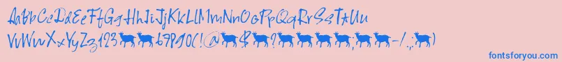 Scapegoat DEMO Font – Blue Fonts on Pink Background