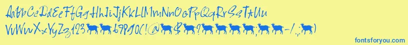 More about Scapegoat DEMO Font Scapegoat DEMO Font – Blue Fonts on Yellow Background