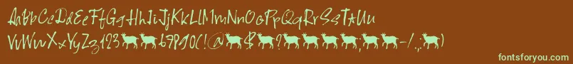 Scapegoat DEMO Font – Green Fonts on Brown Background