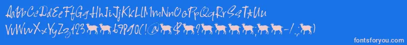 Scapegoat DEMO Font – Pink Fonts on Blue Background