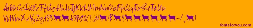 Scapegoat DEMO-Schriftart – Violette Schriften auf orangefarbenem Hintergrund