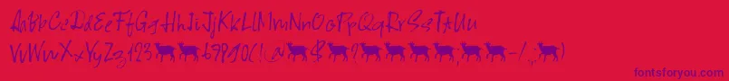 Scapegoat DEMO-Schriftart – Violette Schriften auf rotem Hintergrund