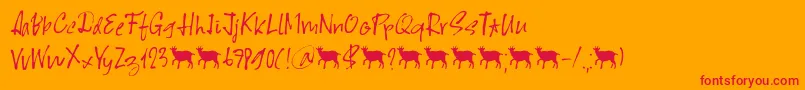 Scapegoat DEMO-Schriftart – Rote Schriften auf orangefarbenem Hintergrund