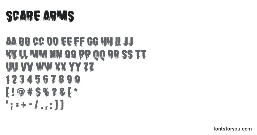 Scare Arms Font – alphabet, numbers, special characters