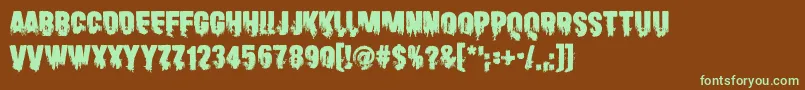 Scare Arms Font – Green Fonts on Brown Background