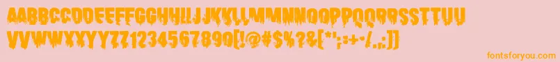 Scare Arms Font – Orange Fonts on Pink Background