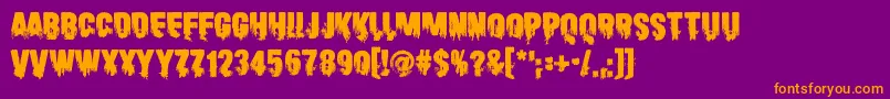 Scare Arms Font – Orange Fonts on Purple Background