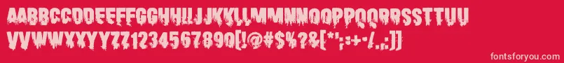 Scare Arms Font – Pink Fonts on Red Background