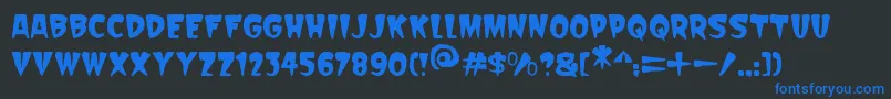 Шрифт Scarify Italic – синие шрифты на чёрном фоне