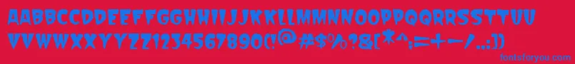 フォントScarify Italic – 赤い背景に青い文字