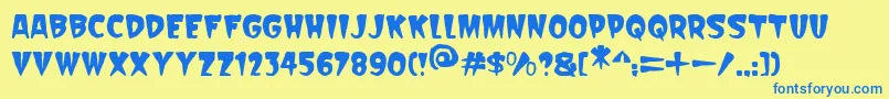 Scarify Italic Font – Blue Fonts on Yellow Background