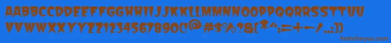 Шрифт Scarify Italic – коричневые шрифты на синем фоне