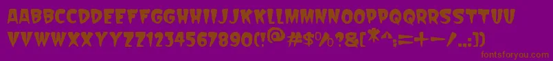 Scarify Italic-Schriftart – Braune Schriften auf violettem Hintergrund