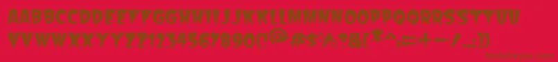 Czcionka Scarify Italic – brązowe czcionki na czerwonym tle