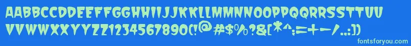 Шрифт Scarify Italic – зелёные шрифты на синем фоне