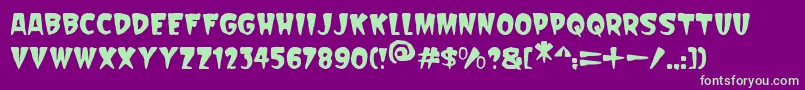 Scarify Italic-Schriftart – Grüne Schriften auf violettem Hintergrund