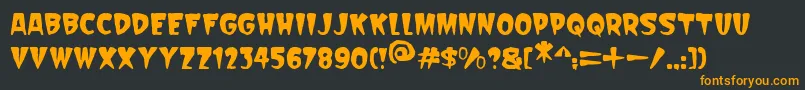 フォントScarify Italic – 黒い背景にオレンジの文字