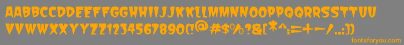 Scarify Italic-Schriftart – Orangefarbene Schriften auf grauem Hintergrund