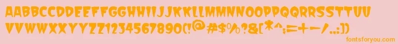 Scarify Italic-Schriftart – Orangefarbene Schriften auf rosa Hintergrund