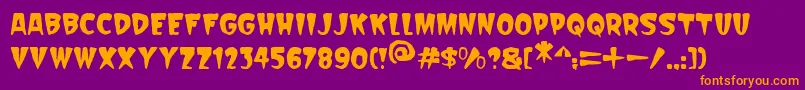 Scarify Italic-Schriftart – Orangefarbene Schriften auf violettem Hintergrund