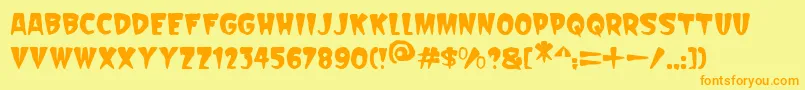 Fonte Scarify Italic – fontes laranjas em um fundo amarelo