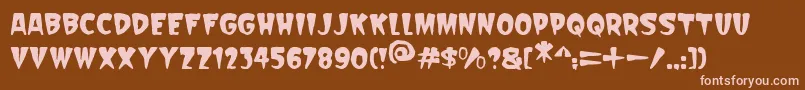 Scarify Italic-fontti – vaaleanpunaiset fontit ruskealla taustalla