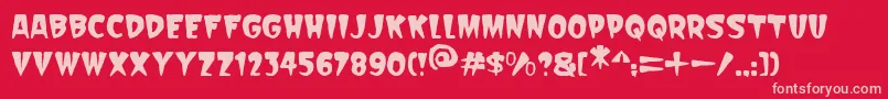 フォントScarify Italic – 赤い背景にピンクのフォント