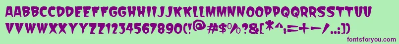 Scarify Italic-fontti – violetit fontit vihreällä taustalla