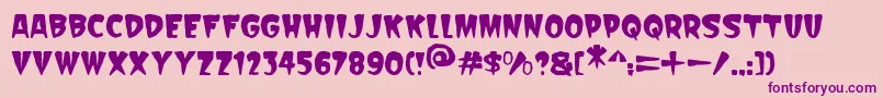 フォントScarify Italic – ピンクの背景に紫のフォント