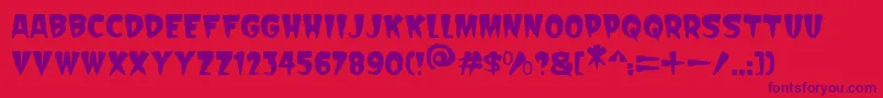フォントScarify Italic – 赤い背景に紫のフォント