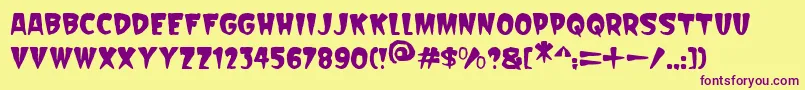 Scarify Italic-Schriftart – Violette Schriften auf gelbem Hintergrund