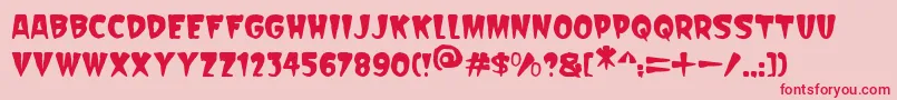 フォントScarify Italic – ピンクの背景に赤い文字