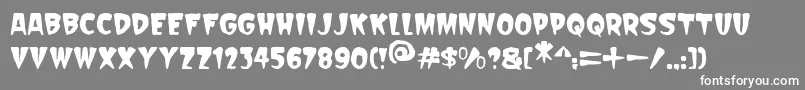 Czcionka Scarify Italic – białe czcionki na szarym tle