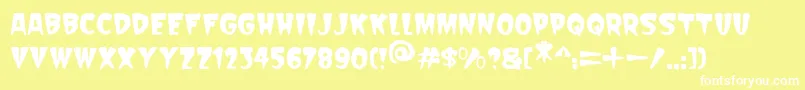 フォントScarify Italic – 黄色い背景に白い文字