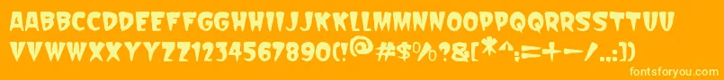 Шрифт Scarify Italic – жёлтые шрифты на оранжевом фоне