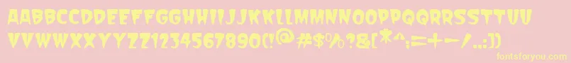 フォントScarify Italic – 黄色のフォント、ピンクの背景