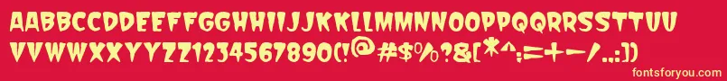 Scarify Italic-fontti – keltaiset fontit punaisella taustalla