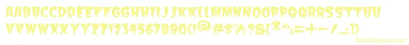 Fonte Scarify Italic – fontes amarelas em um fundo branco