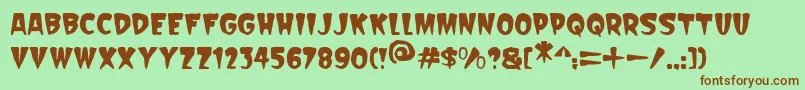 Scarify Italic Font – Brown Fonts on Green Background