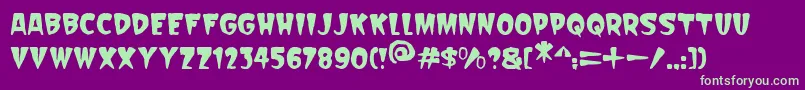 Fonte Scarify Italic – fontes verdes em um fundo violeta
