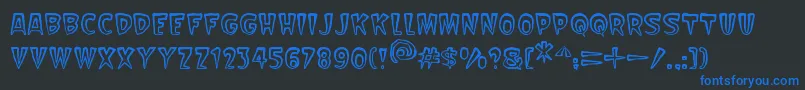 Scarify Font – Blue Fonts on Black Background