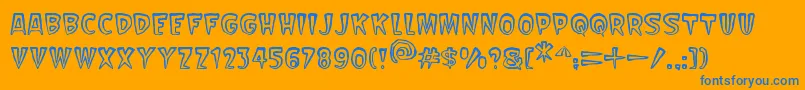 Scarify Font – Blue Fonts on Orange Background