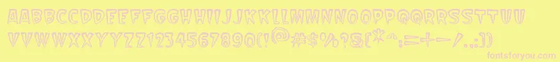 Scarify Font – Pink Fonts on Yellow Background