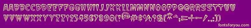 Scarify-fontti – keltaiset fontit violetilla taustalla
