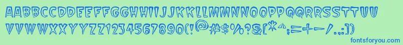 Scarify Font – Blue Fonts on Green Background