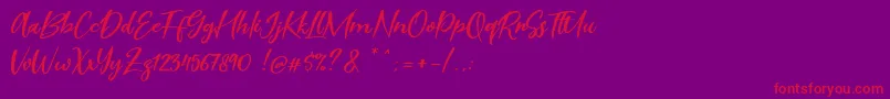 Scarlet Pen Font – Red Fonts on Purple Background