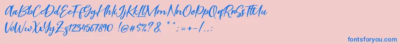 Scarlet Pen Font – Blue Fonts on Pink Background