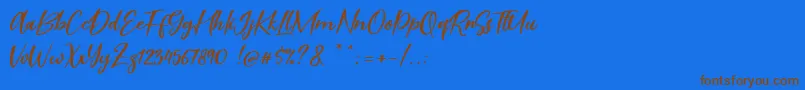 Scarlet Pen Font – Brown Fonts on Blue Background